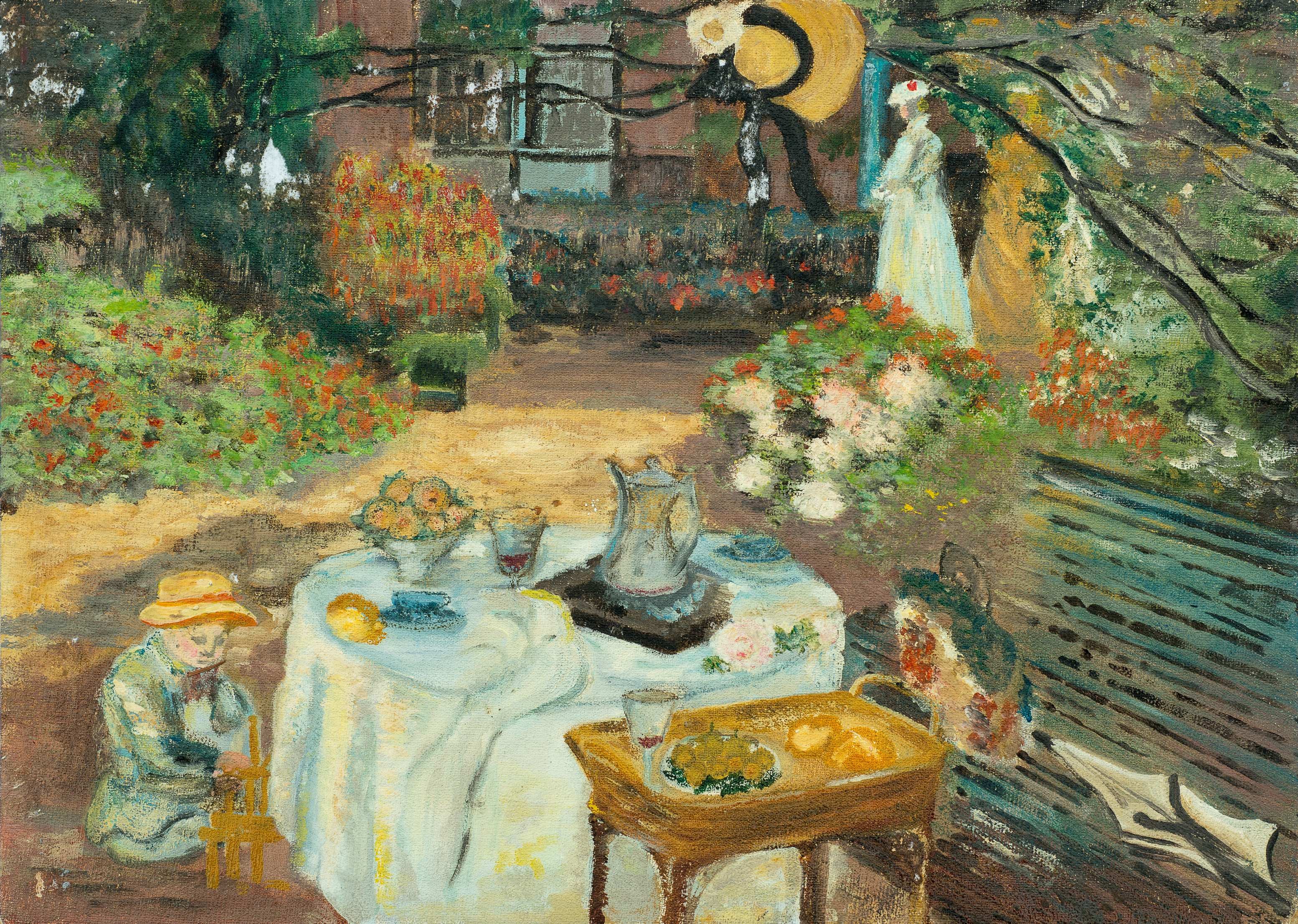 Lunch in the Garden — painting by Chris Brock