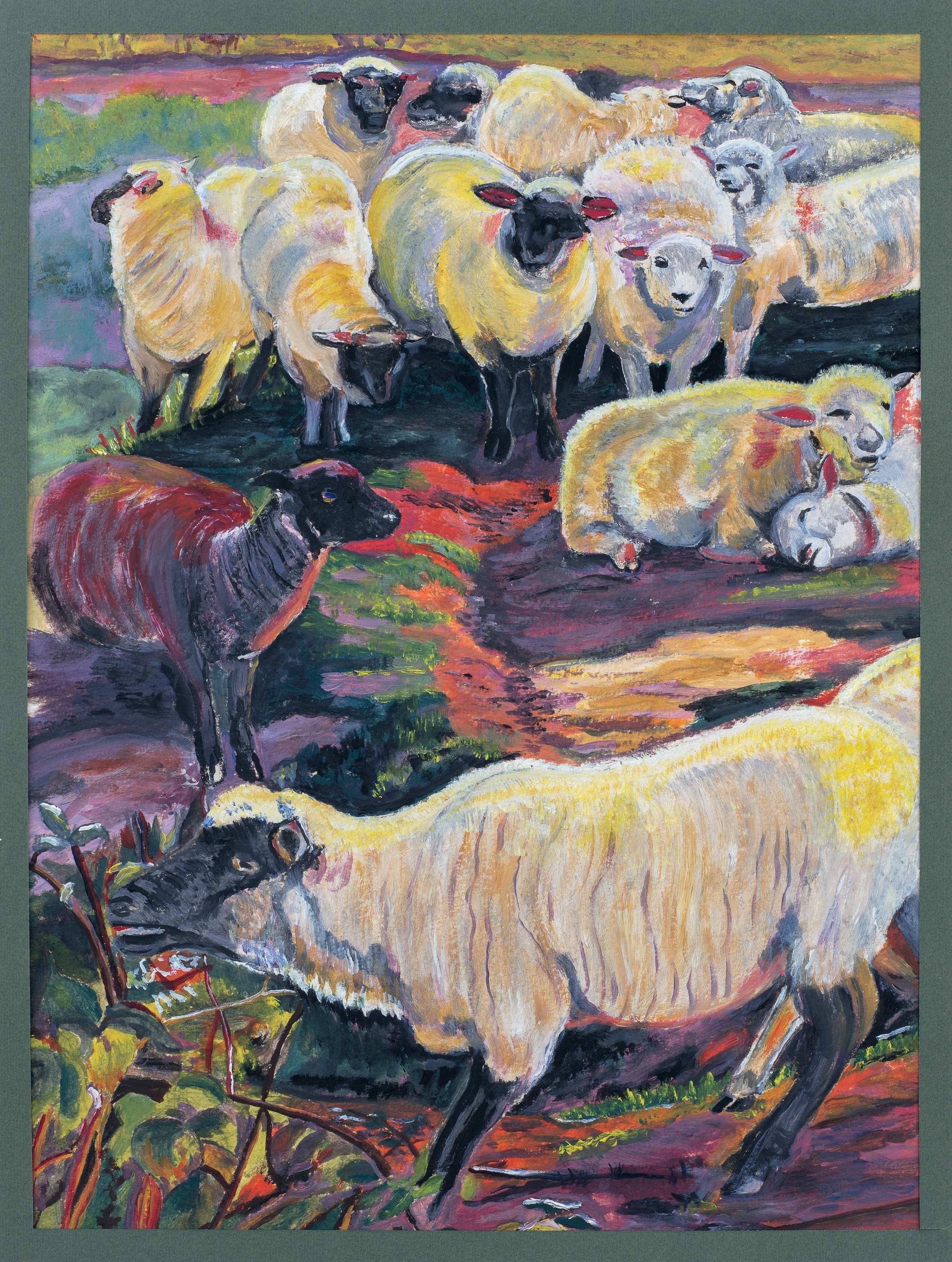 Our English Coasts ('Strayed Sheep'), after William Holman Hunt — painting by Chris Brock