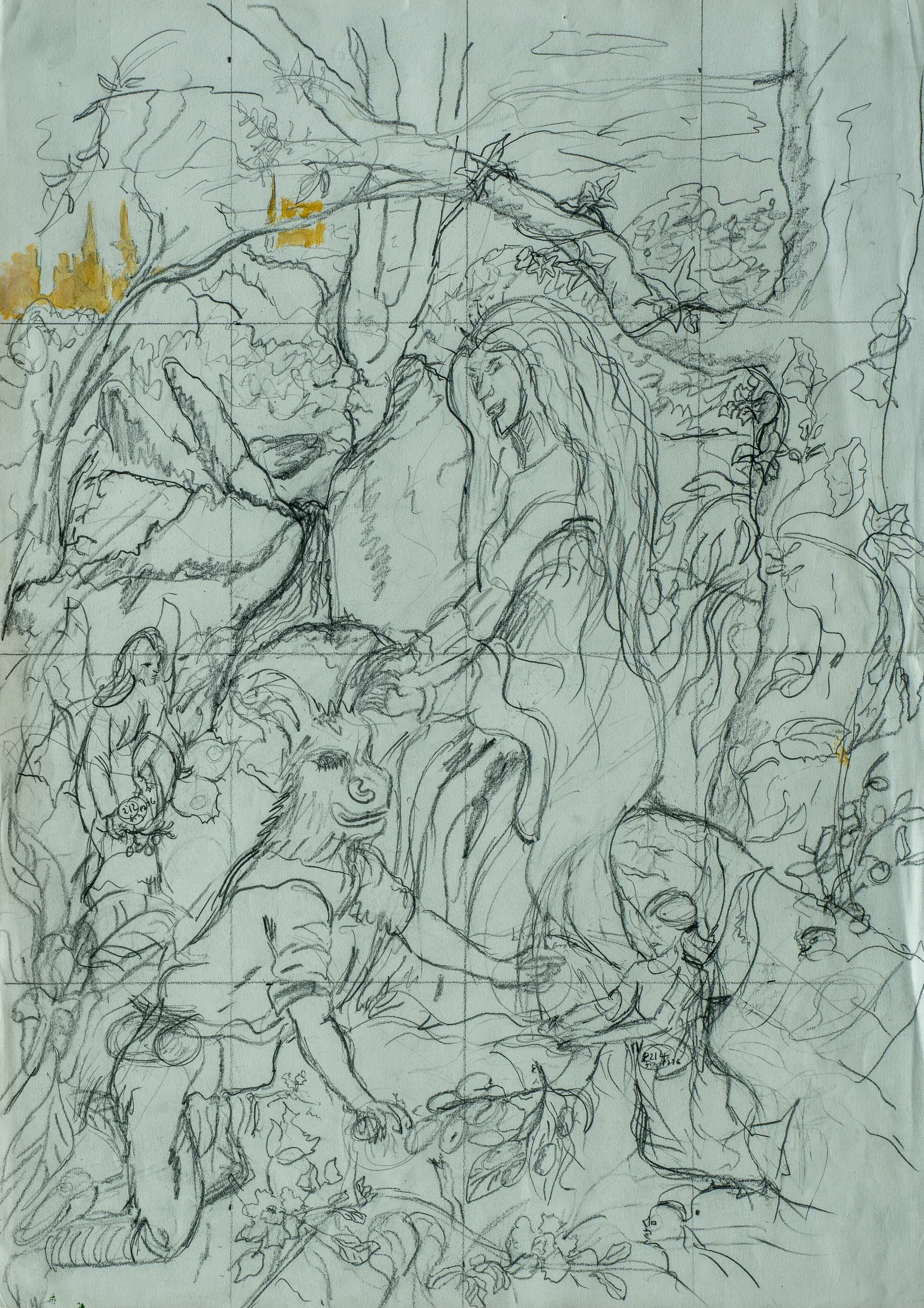 Titania Queen of the fairies falls in love with Bottom the Weaver — painting by Chris Brock