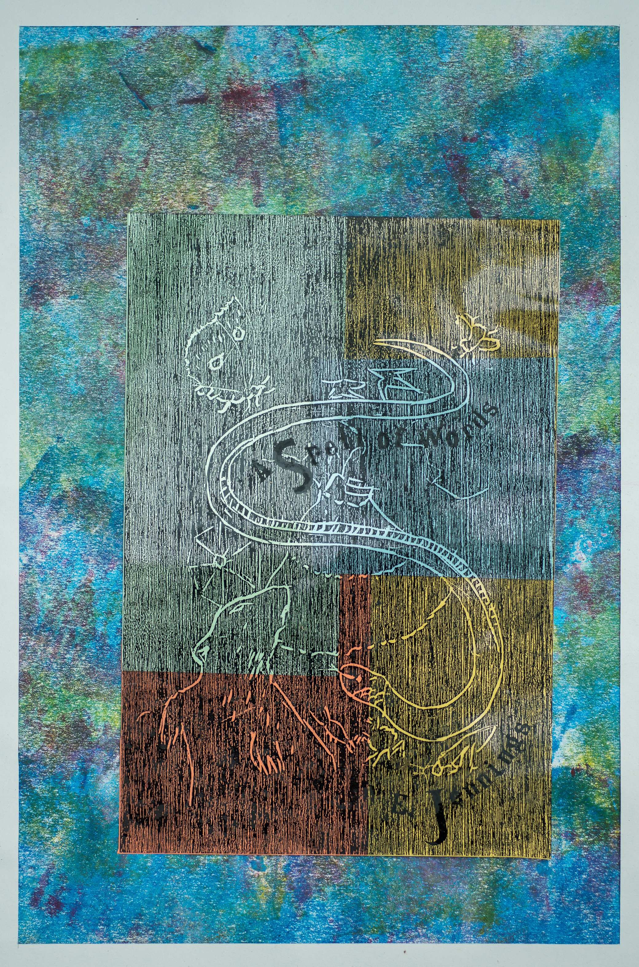 Preparation for 'A Spell of Words: Selected Poems for Children' by Elizabeth Jennings — painting by Chris Brock
