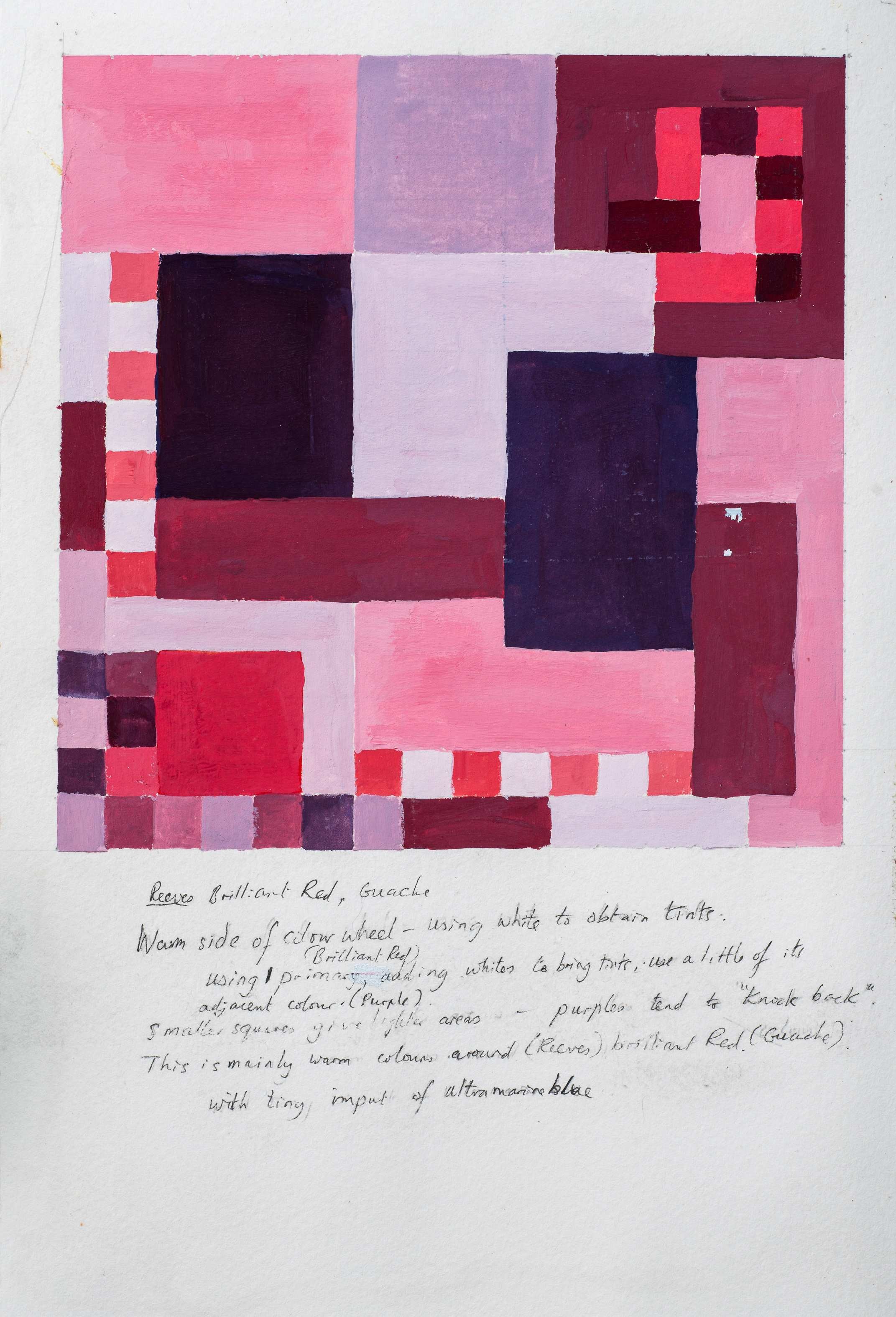 The warm side of the colour wheel, using whites to obtain tints — painting by Chris Brock