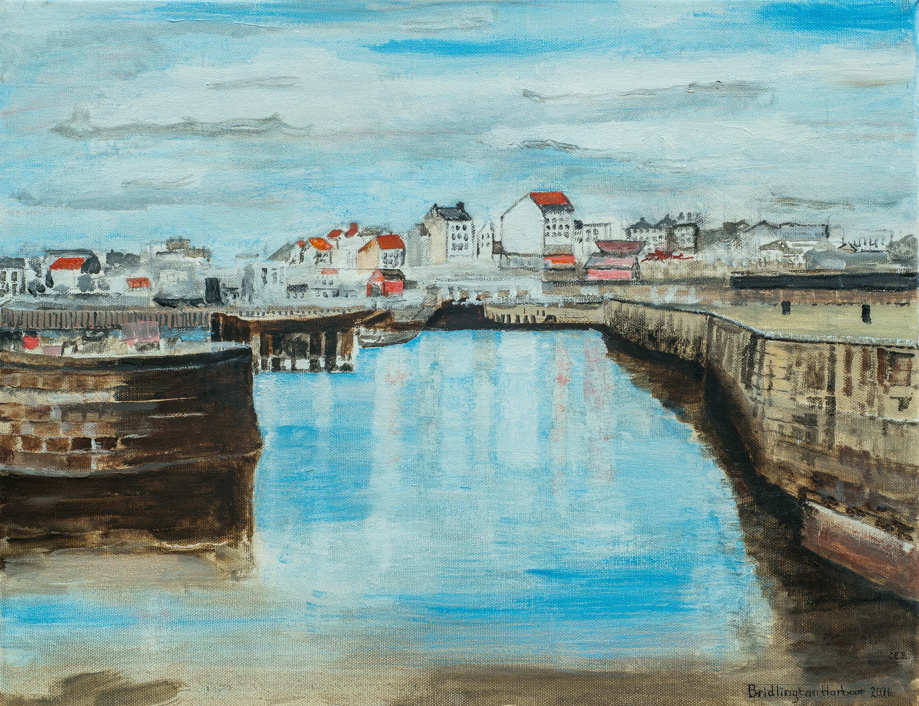 Bridlington Harbour — painting by Chris Brock