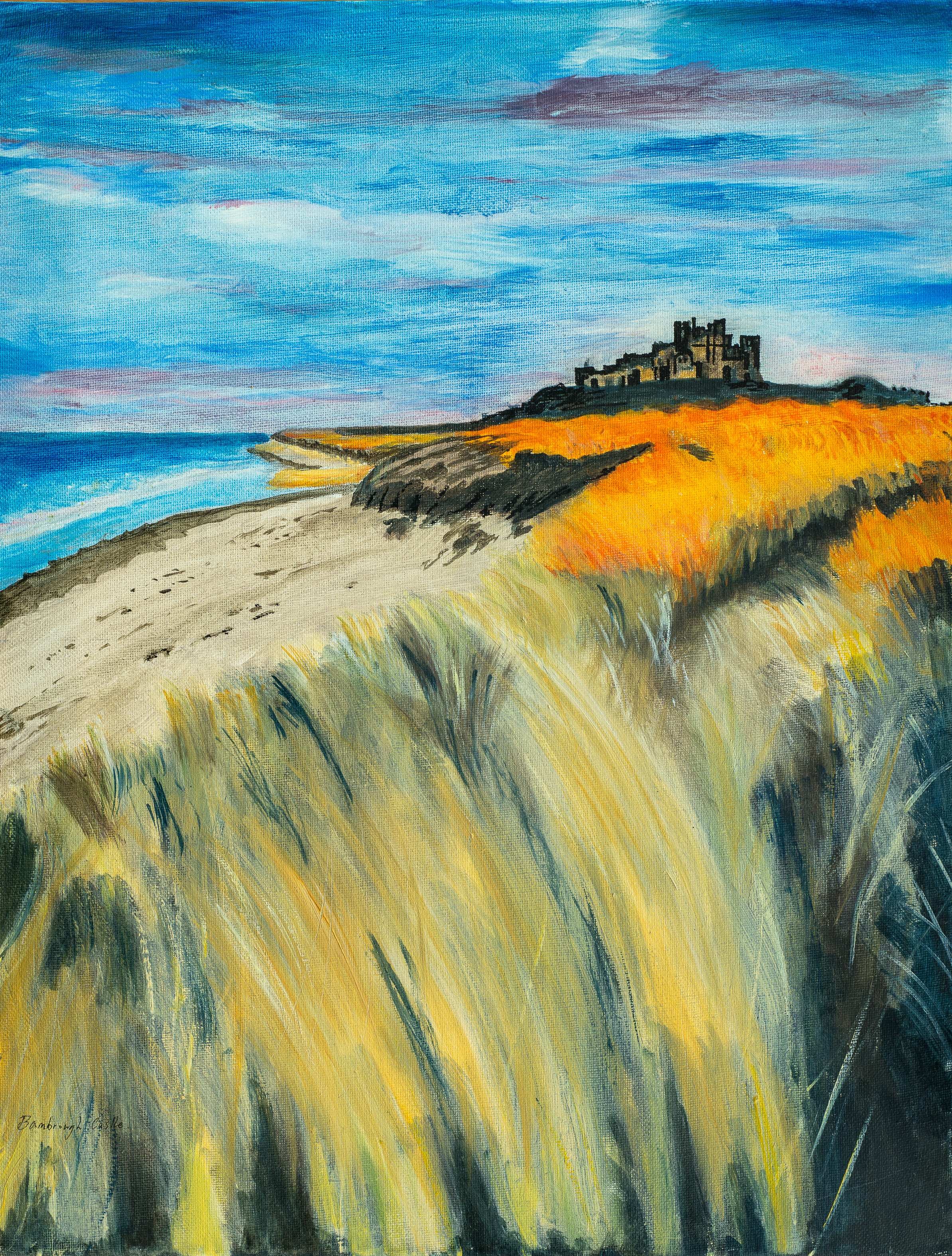Bamborough Castle — painting by Chris Brock