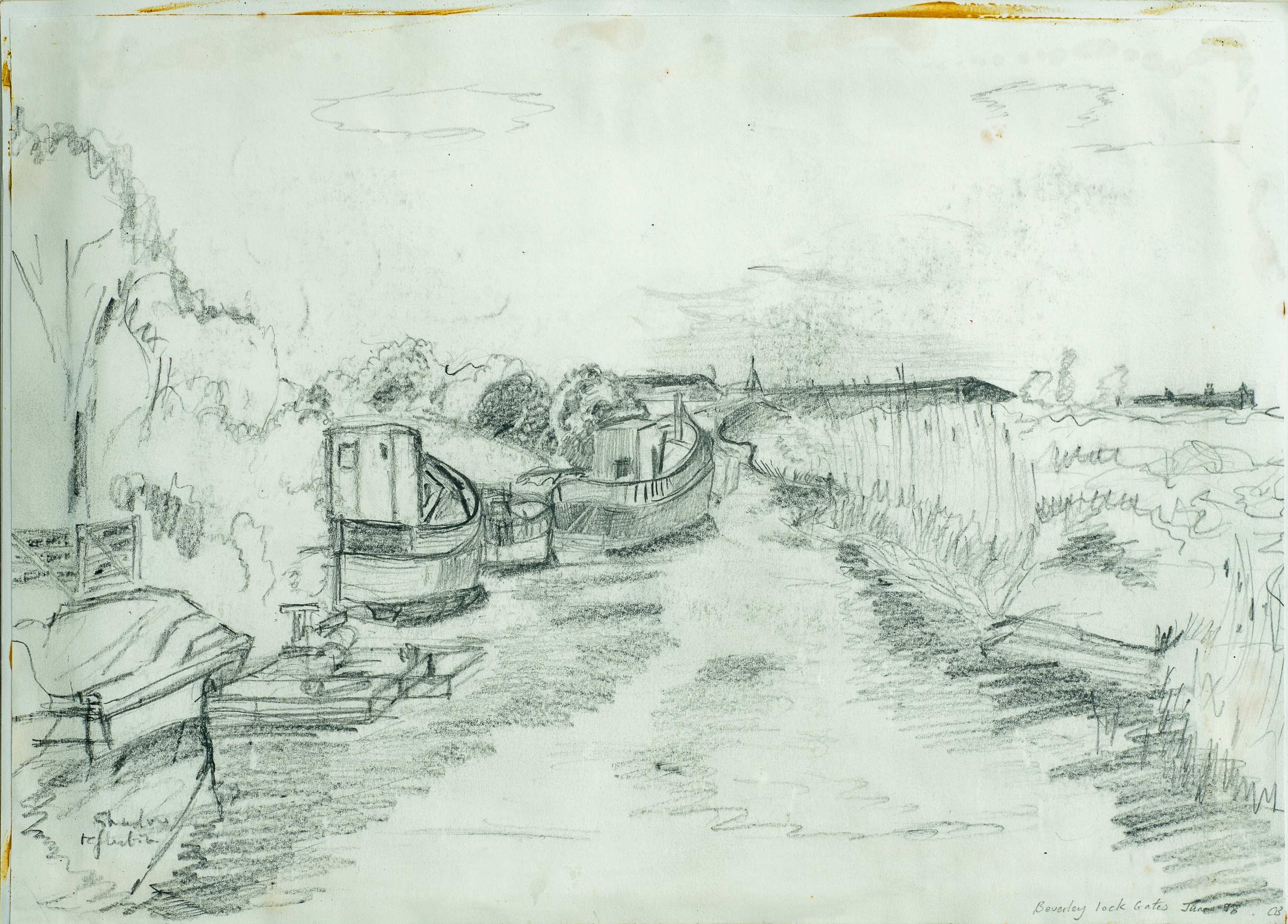Beverley Lock Gates — painting by Chris Brock